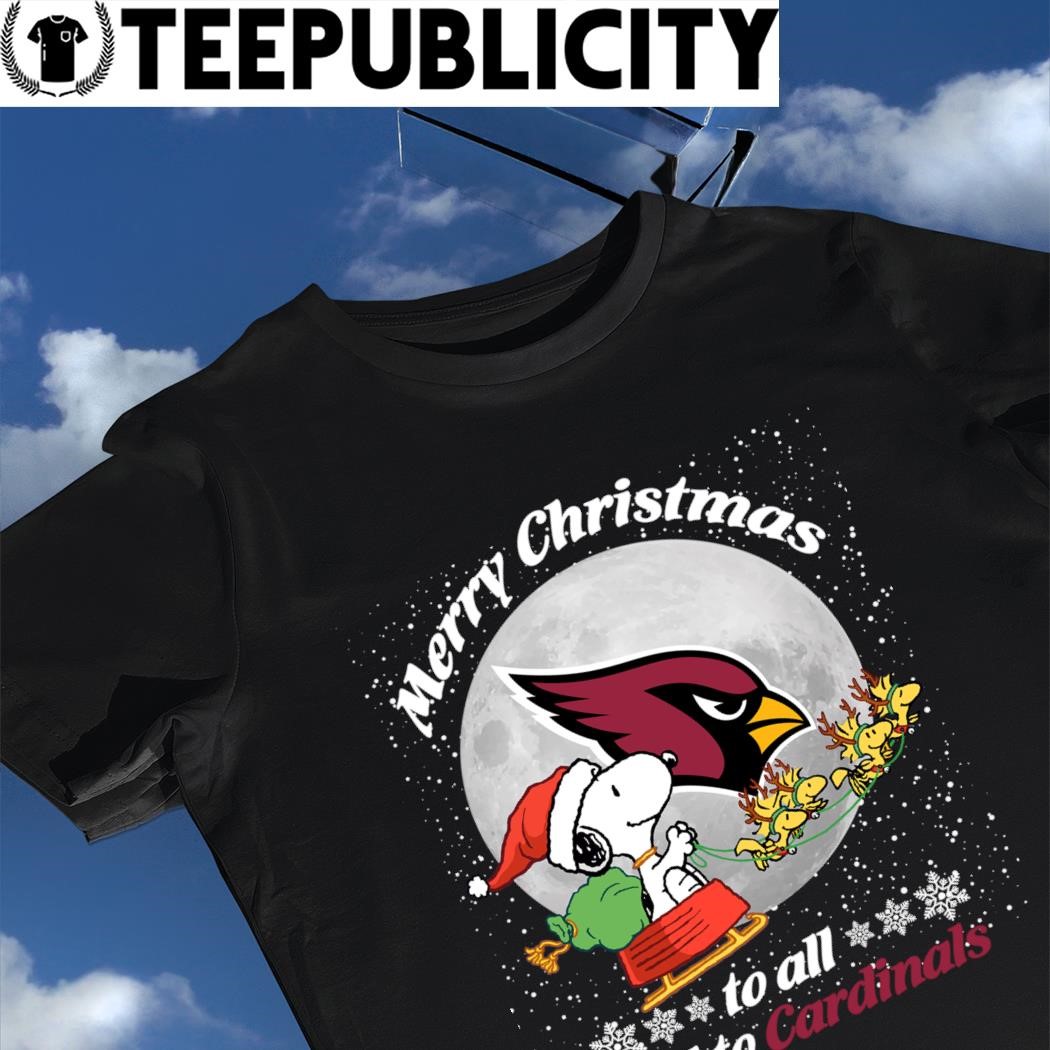 Snoopy and Woodstock Merry Christmas To All And To Arizona Cardinals  T-shirt, hoodie, sweater, long sleeve and tank top