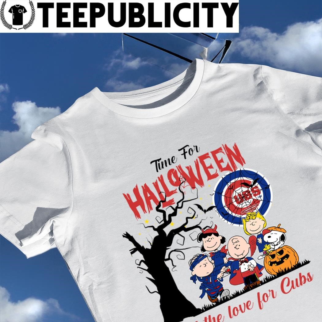 Peanuts Time For Halloween And The Love For Chicago Cubs Logo 2023 Shirt