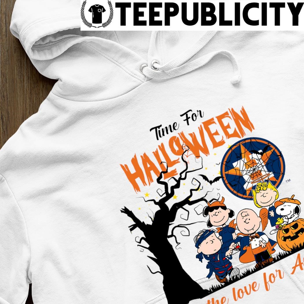 Time For Halloween And The Love For Houston Astros X Peanuts cartoon T-shirt,  hoodie, sweater, long sleeve and tank top