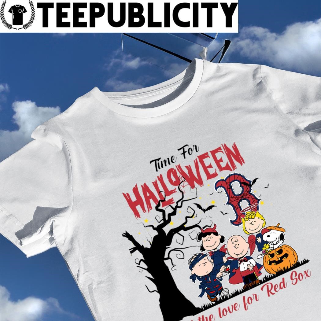 Time For Halloween And The Love For Red Sox X Peanuts cartoon T-shirt,  hoodie, sweater, long sleeve and tank top