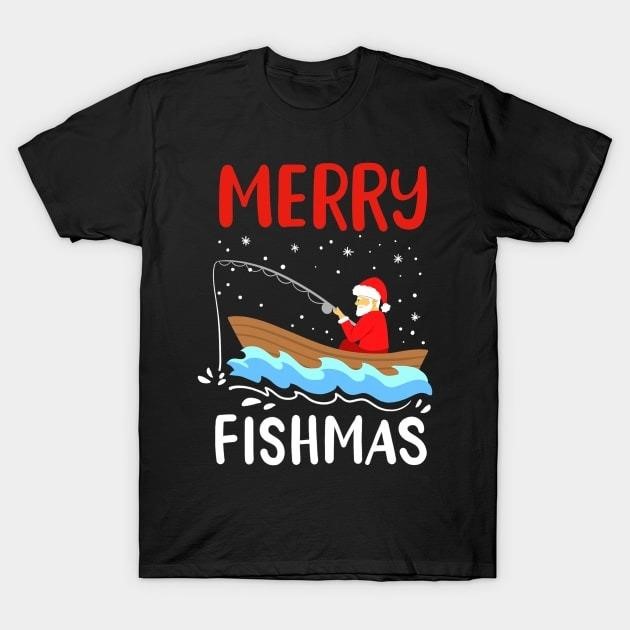 Santa fishing Merry Fishmas Christmas T-shirt, hoodie, sweater, long sleeve  and tank top