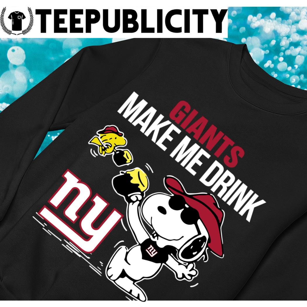 New York Giants Snoopy make me drink cartoon T-shirt, hoodie, sweater, long  sleeve and tank top