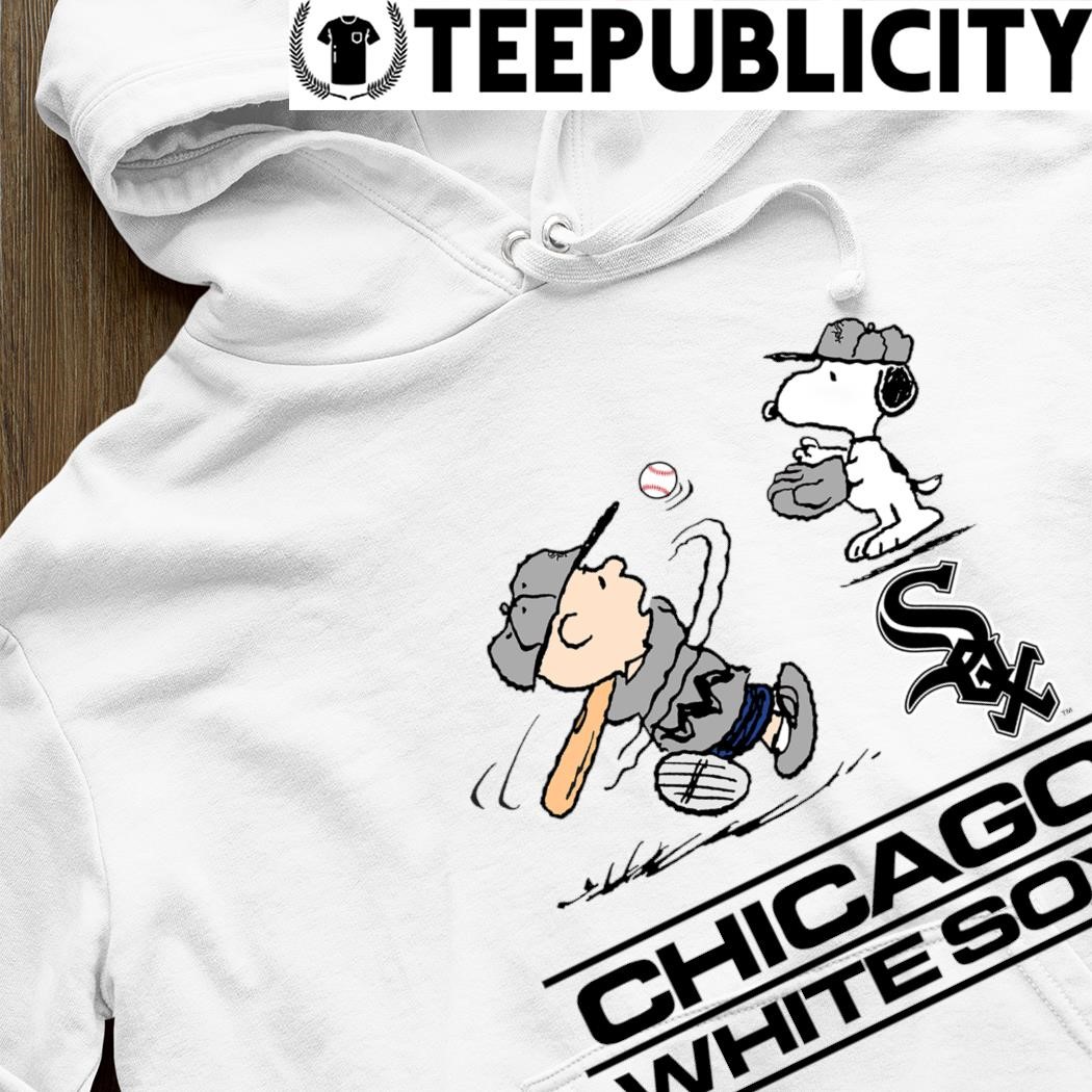 MLB Chicago White Sox Snoopy Charlie Brown Woodstock The Peanuts Movie Baseball  T Shirt_000 Women's V-Neck T-Shirt