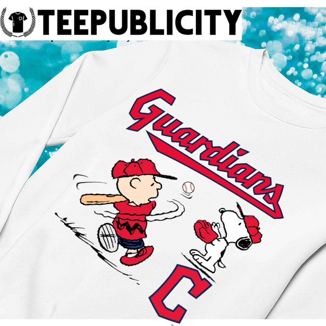 Peanuts Charlie Brown And Snoopy Playing Baseball Cleveland Guardians shirt,sweater,  hoodie, sweater, long sleeve and tank top