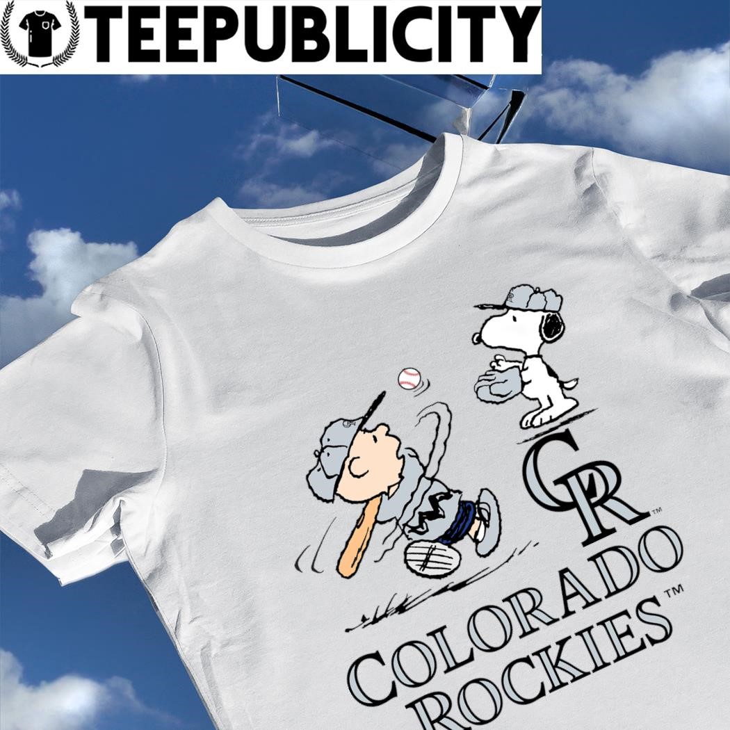 Peanuts Charlie Brown And Snoopy Playing Baseball Colorado Rockies Shirt -  Peanutstee