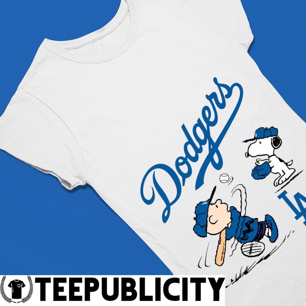 MLB Los Angeles Dodgers Snoopy Woodstock The Peanuts Movie Baseball T Shirt  - Rookbrand
