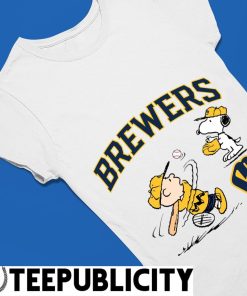 Nouvette Snoopy Peace Love Milwaukee Brewers Shirt