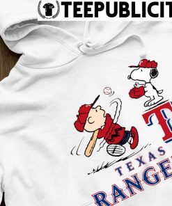 Peanuts Charlie Brown And Snoopy Playing Baseball Texas Rangers shirt, sweater, hoodie, sweater, long sleeve and tank top