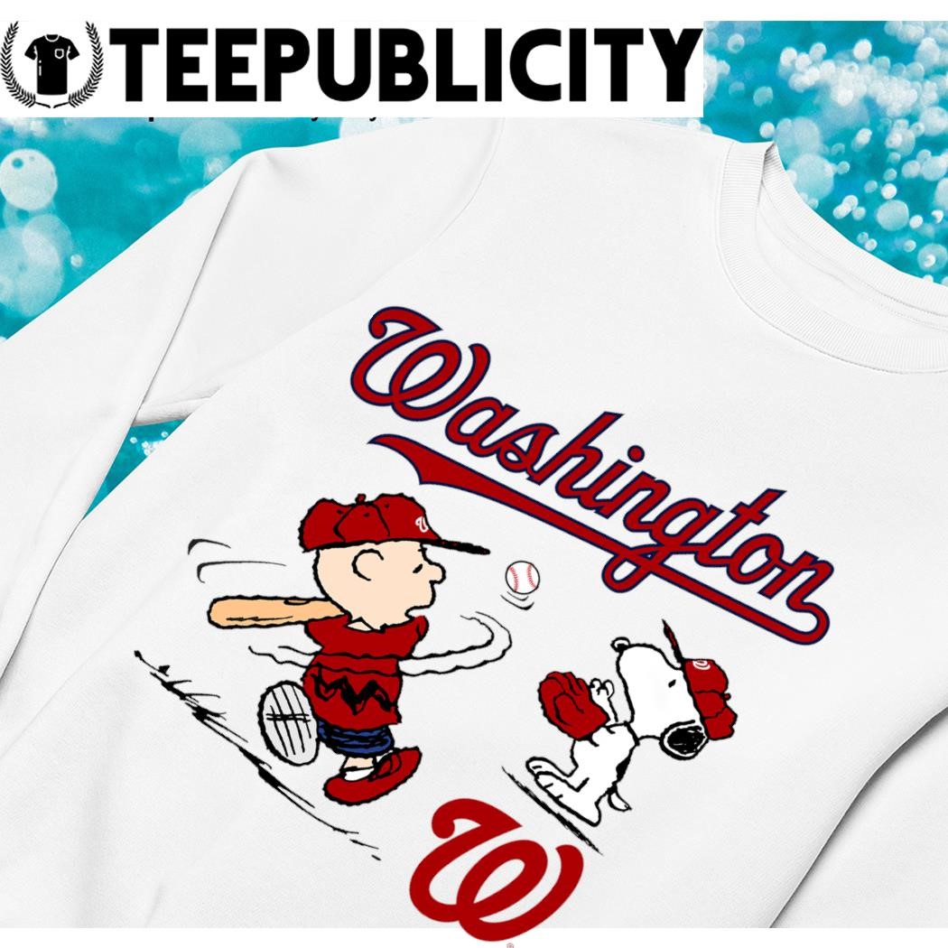Charlie Brown And Snoopy Playing Baseball Washington Nationals t