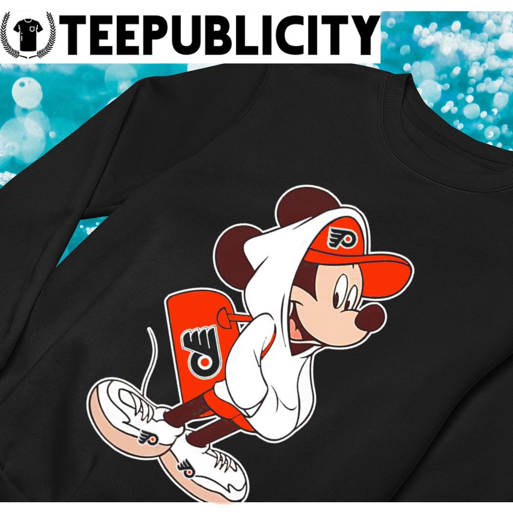 NHL Hockey Philadelphia Flyers Pluto Mickey Driving Disney Shirt Long Sleeve  T-Shirt