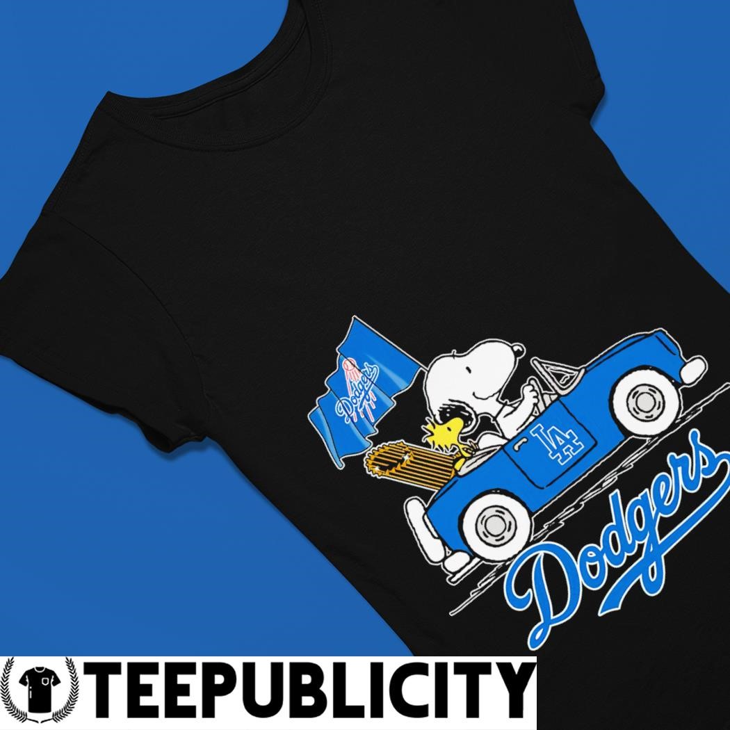 Snoopy and Woodstock riding car Los Angeles Dodgers 2023 shirt