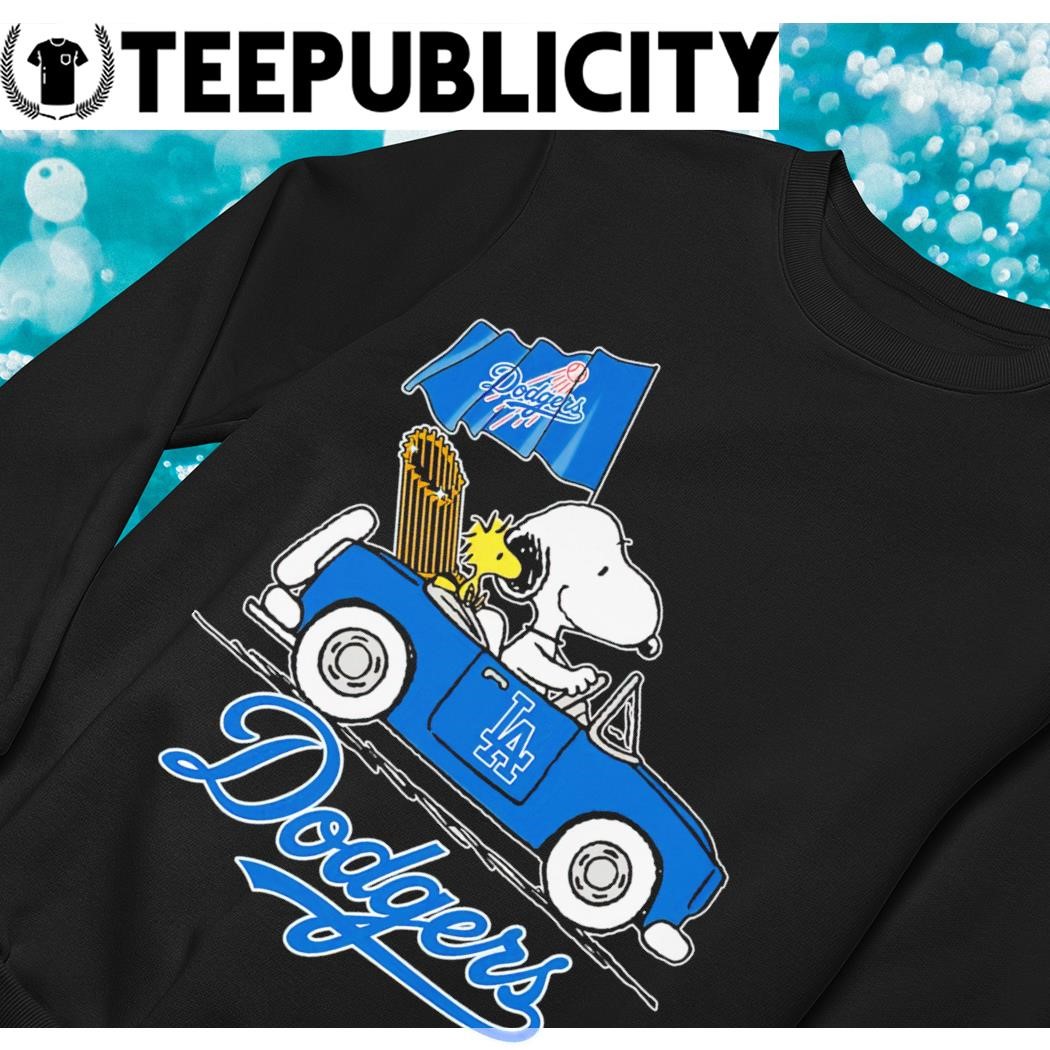 Snoopy And Woodstock Riding Car Los Angeles Dodgers 2023 Shirt