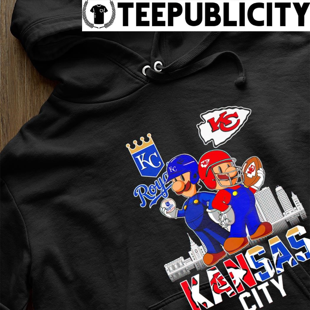 Super Mario Kansas City Royals And Kansas City Chiefs City Skyline Shirt,  hoodie, sweater, long sleeve and tank top