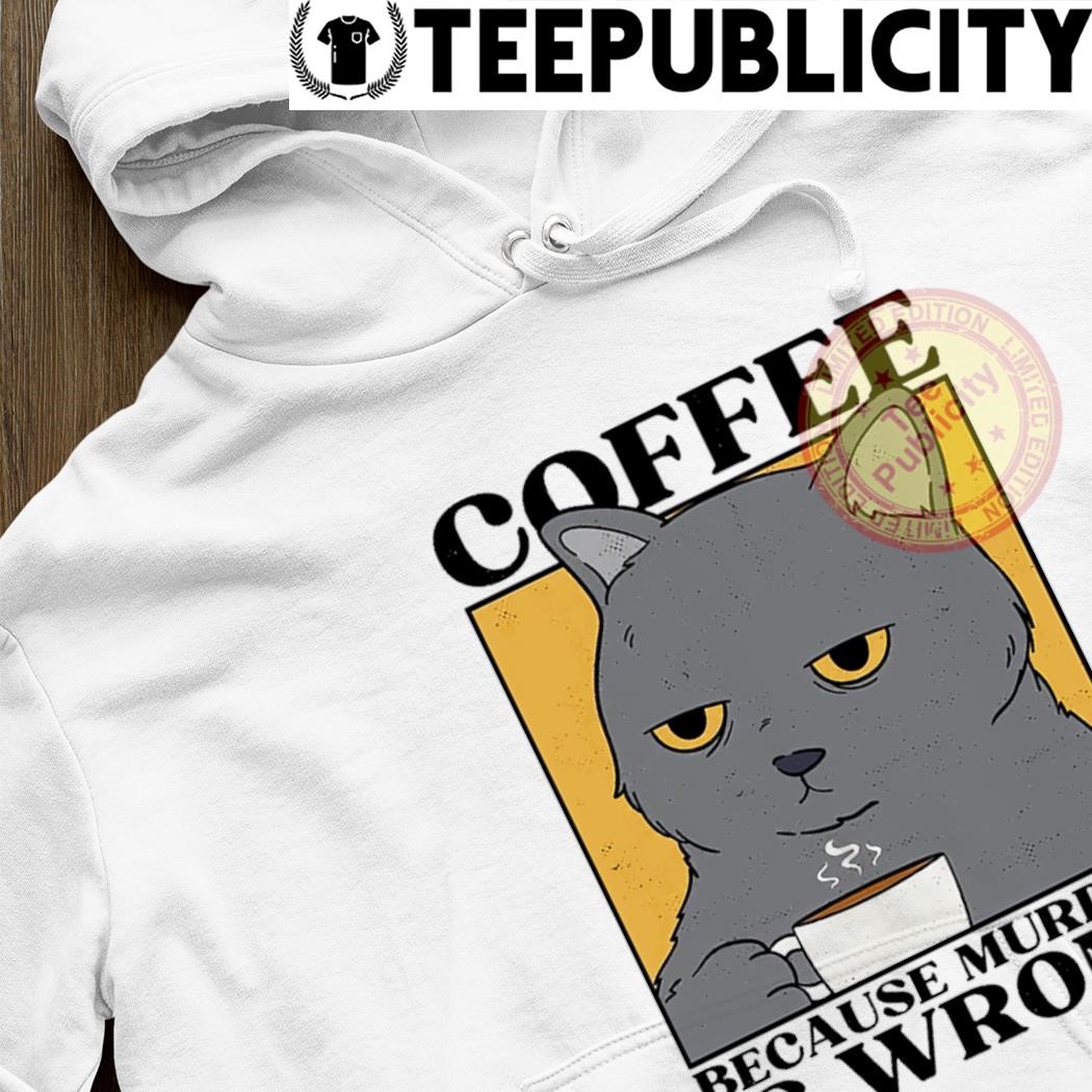 Codeword Coffee Makes Me Feel Less Murdery - T-shirts Heather Grey / Black Print / XL