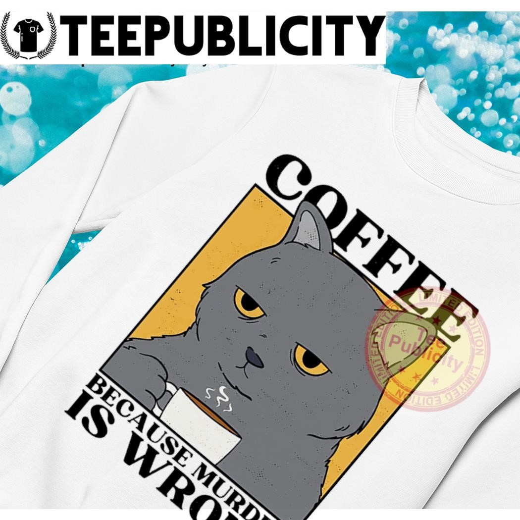 Codeword Coffee Makes Me Feel Less Murdery - T-shirts Heather Grey / Black Print / XL