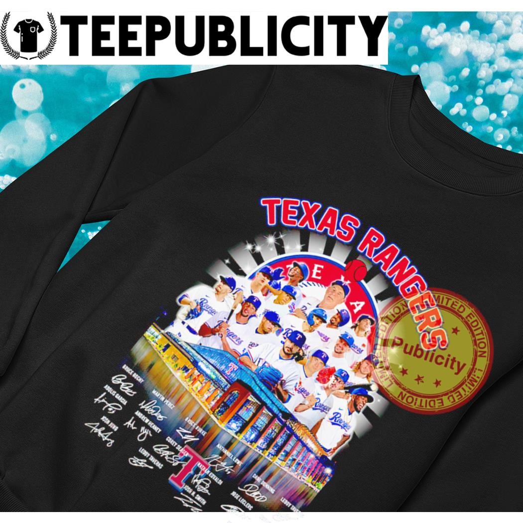 Official texas Rangers All Players Baseball Signatures T-Shirt