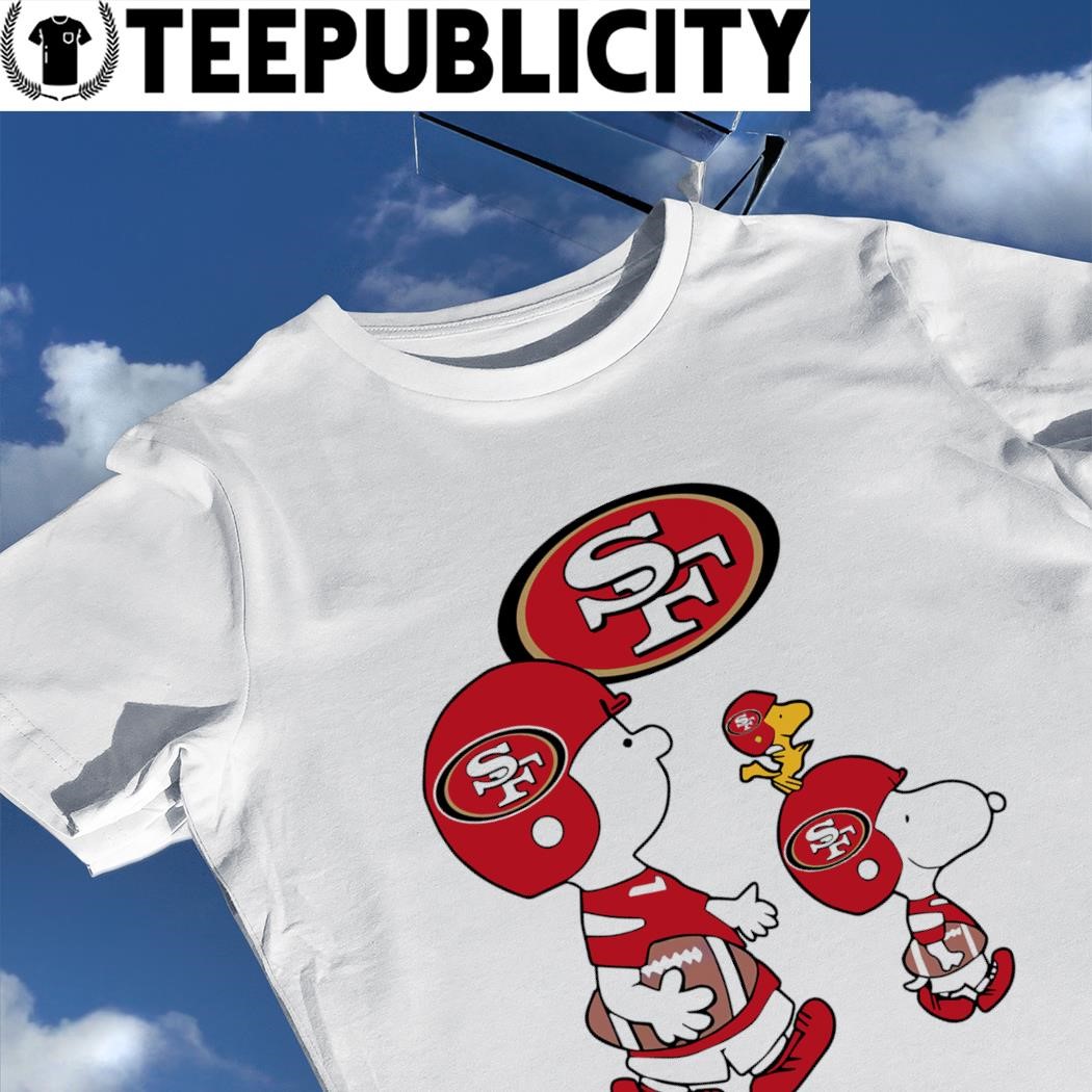 The Peanuts Charlie Brown and Snoopy San Francisco 49ers football logo t- shirt, hoodie, sweater, long sleeve and tank top