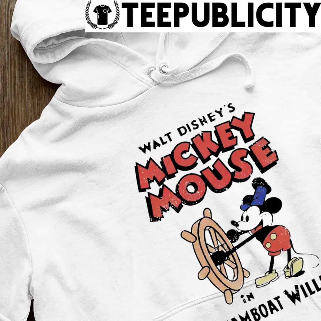 Walt Disney's Mickey Mouse in Steamboat Willie cartoon shirt