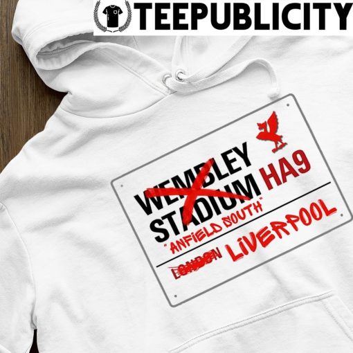 Wembley Stadium HA6 Anfield South Liverpool logo hoodie