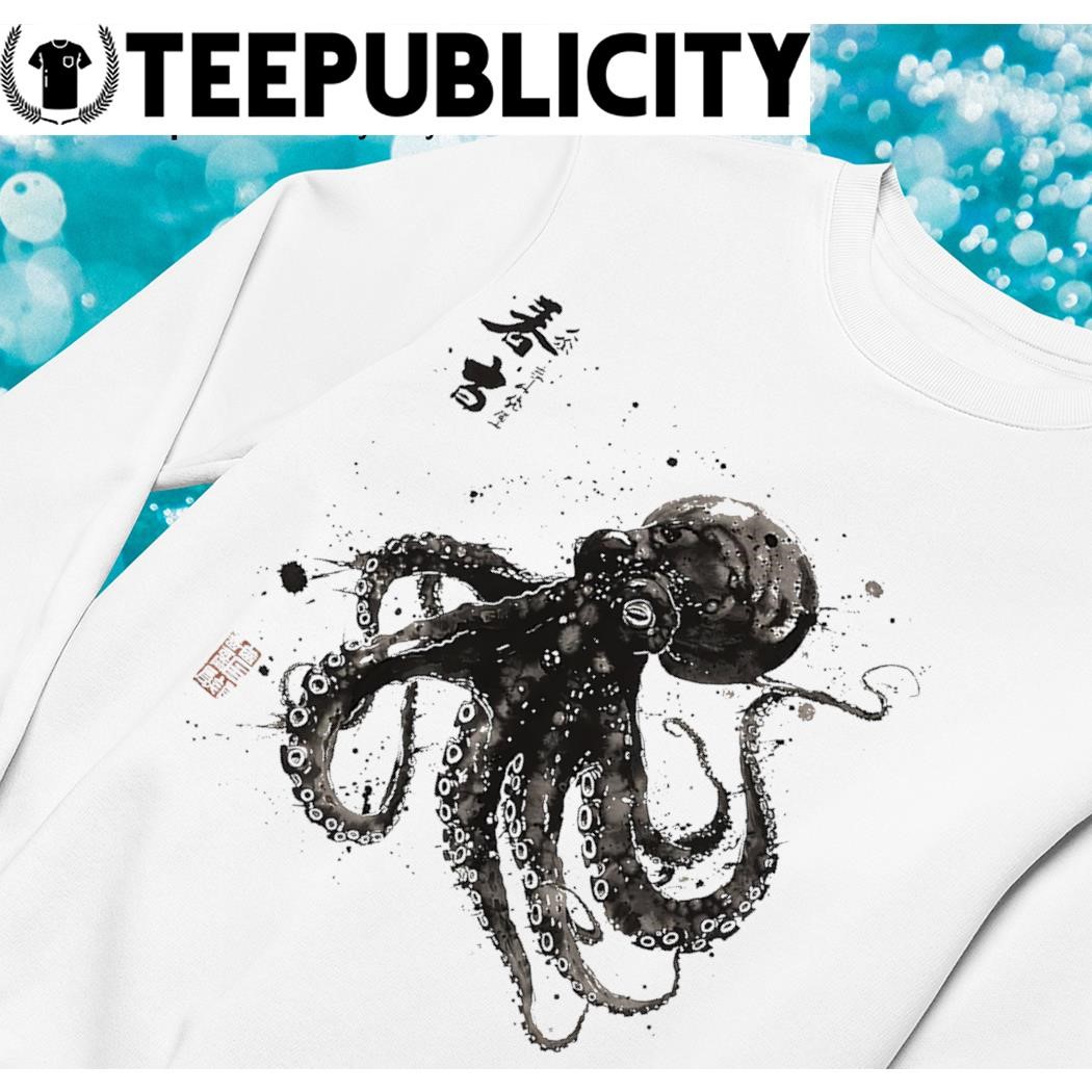 Octopus Tako Kanji Gyotaku Ukiyo-e Woodblock shirt, hoodie