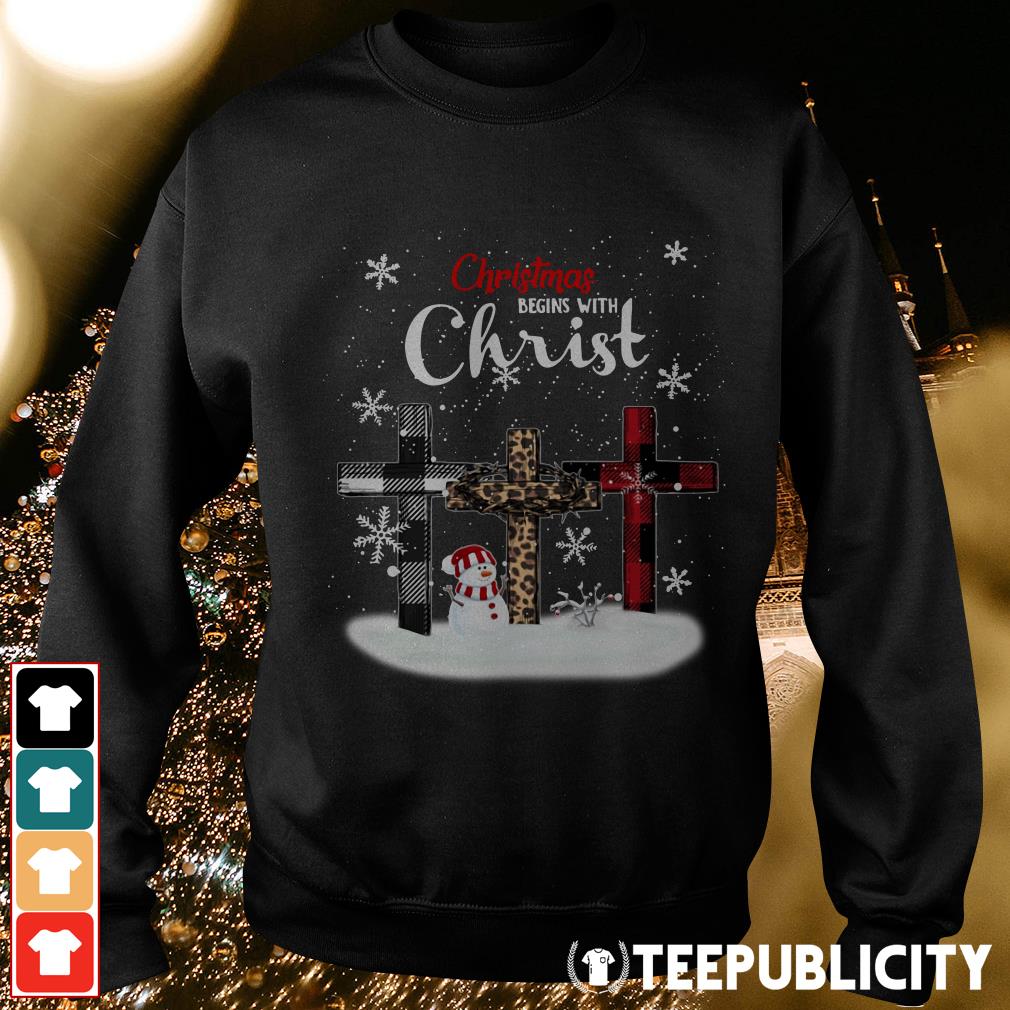 Official Christmas begins with Christ snowman shirt, hoodie, sweater