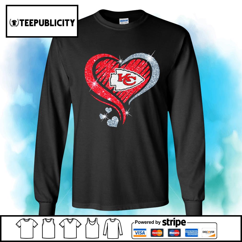 KC Heart Raglan Chiefs 3/4 Sleeve T Shirt